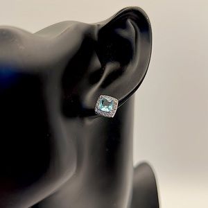 Cushion Cut Aquamarine Stud Earrings